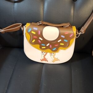 Brown and Yellow Women's Bag with Donut Design